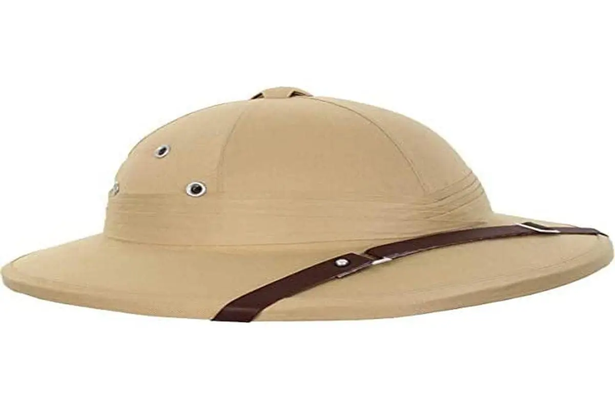 Mil-Tec French Army Tropical Pith Helmet Khaki | Reproduction Military Explorer Headwear - main product image