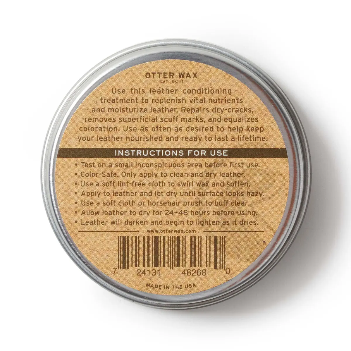 Otter Wax Leather Salve | 5 oz | Nourishing Leather Conditioner & Cleaner Balm for Boots, Furniture, Car Seats, Jackets, Hats & Bags | All-Natural & Chemical & PFAS-Free | Made in Portland | USA - view 6