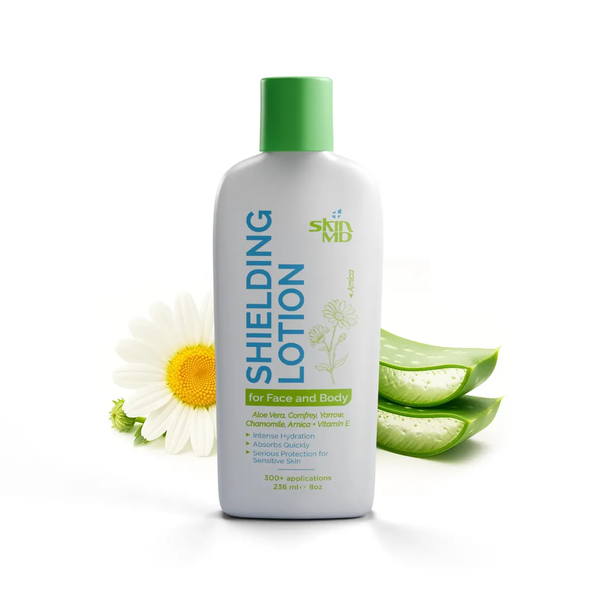 Skin MD Shielding Lotion Hydrating Body Lotion for Sensitive Skin | Non-Greasy, Fast-Absorbing Moisturizer with Plant-Based Ingredients - 8oz - main product image