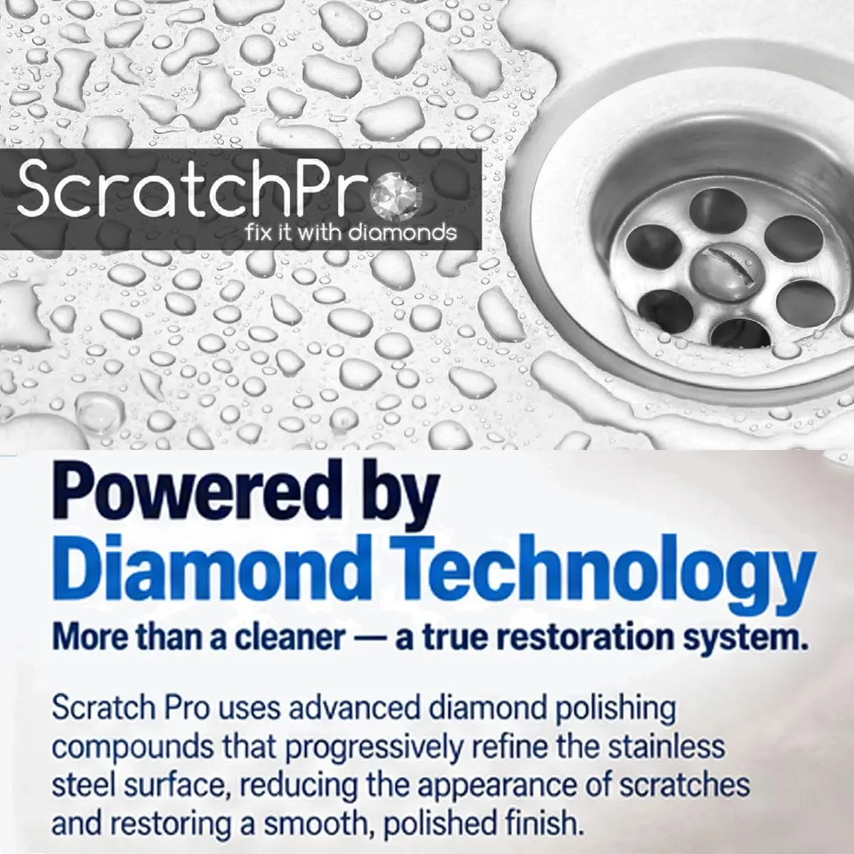 Scratch Pro Stainless Steel Sink Scratch Remover & Polishing Kit | 3-Step Diamond Technology for Dull & Scratched Surfaces - view 5