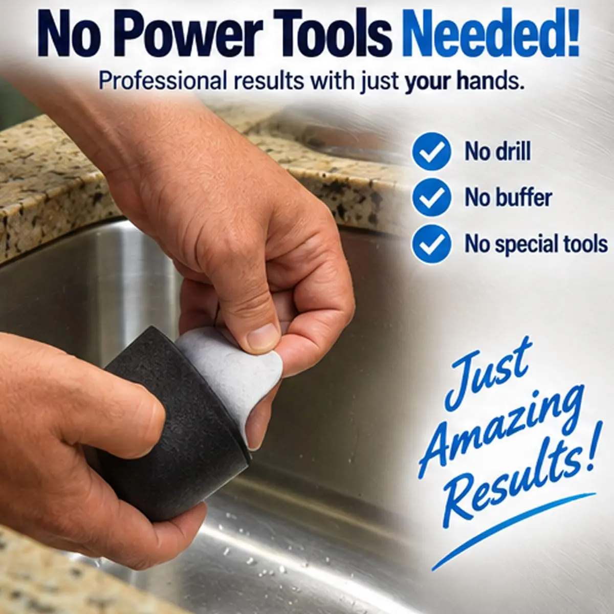 Scratch Pro Stainless Steel Sink Scratch Remover & Polishing Kit | 3-Step Diamond Technology for Dull & Scratched Surfaces - view 6