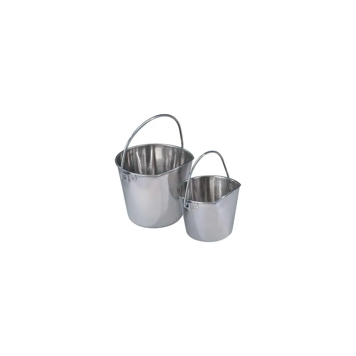 Pro Select Stainless Steel Pet Pail 1-Quart | Heavy Duty Flat Sided Water Bucket for Kennels - main product image
