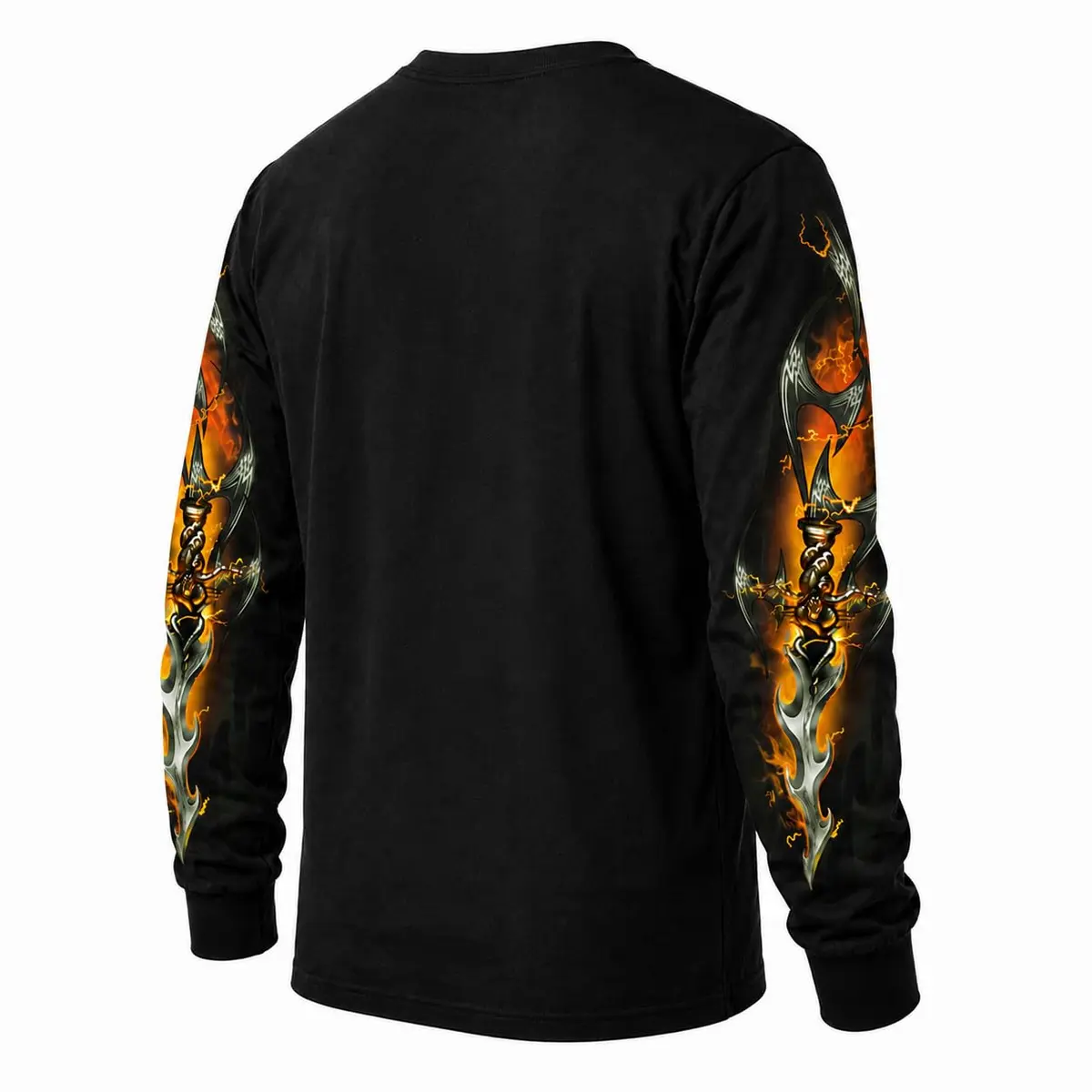 Hot Leathers Electric Skull Long Sleeve Shirt X-Large | Classic Biker Style, 100% Cotton, Black - view 4