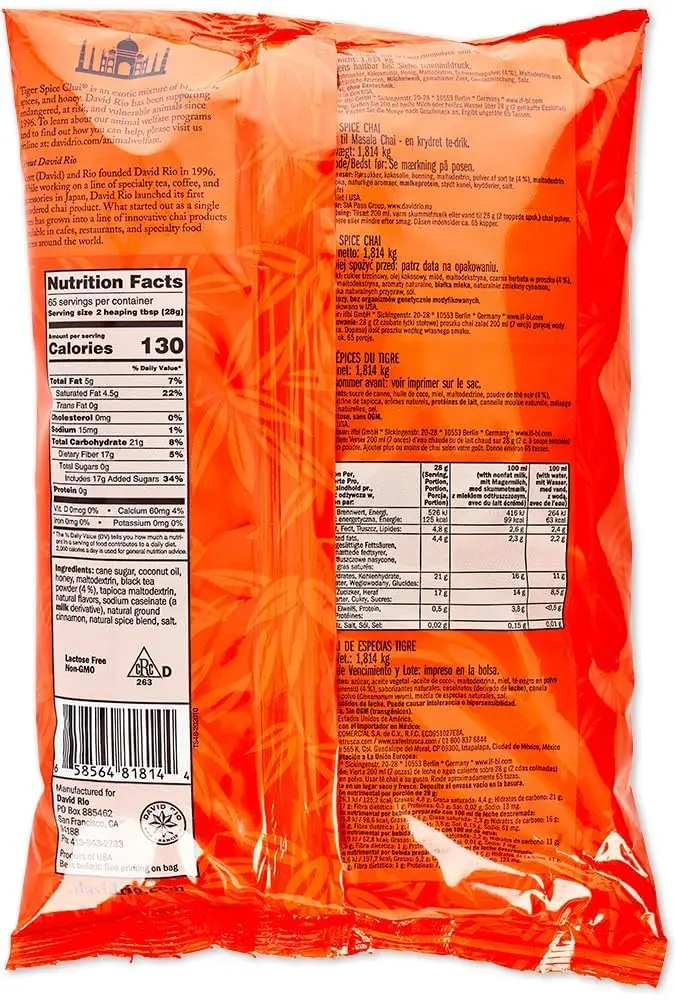 David Rio Tiger Spice Chai 1.8kg | Rich Masala Tea with Premium Spices - view 2