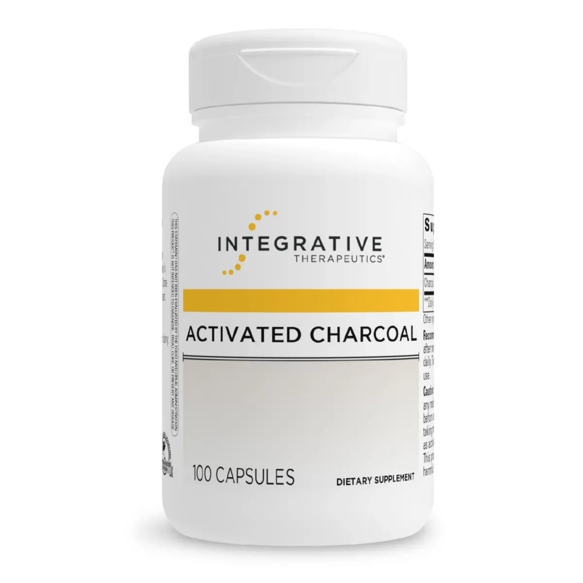 Integrative Therapeutics Activated Charcoal Capsules | 100 Count (50 Servings) Digestive & Gut Health Support - main product image