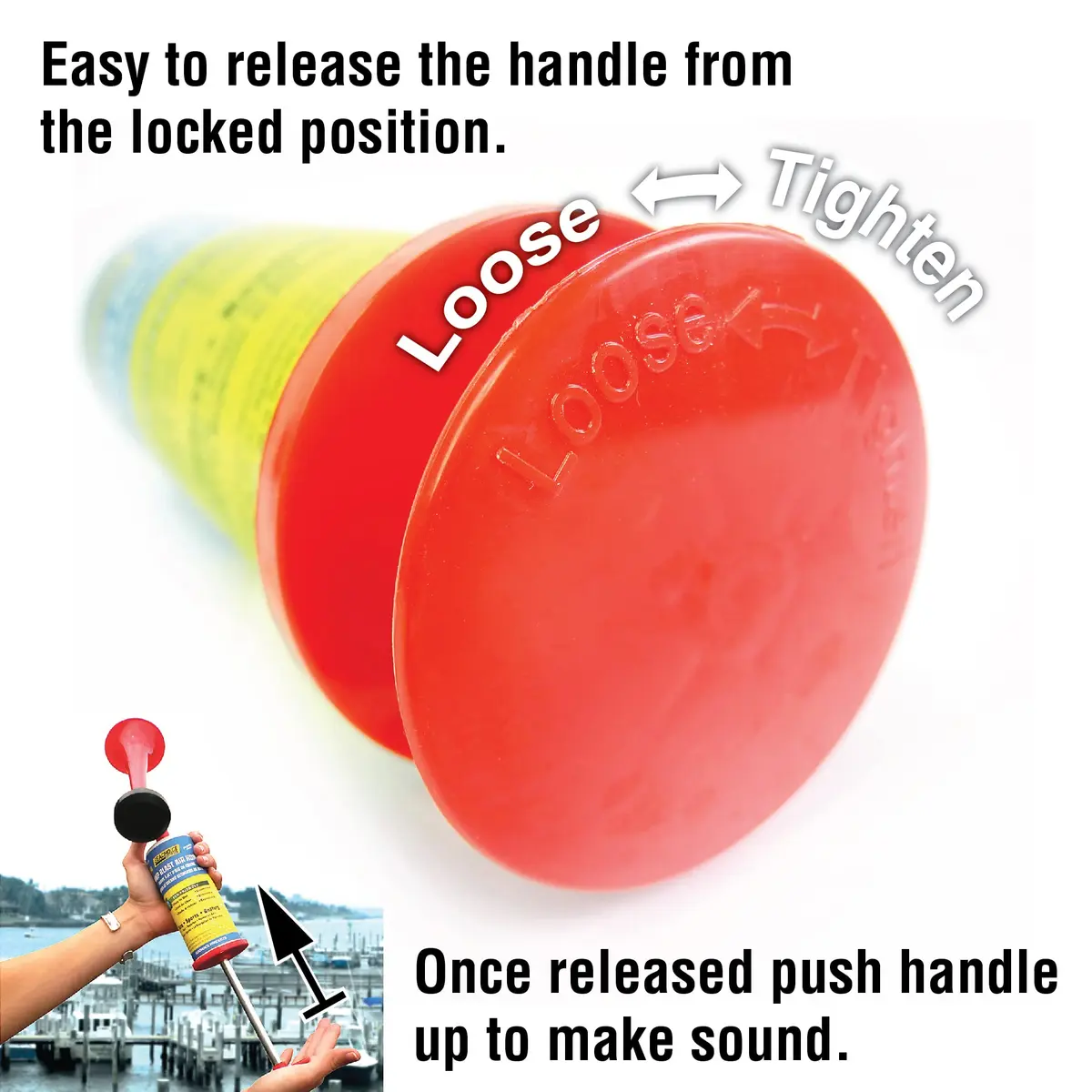 Seachoice Reusable Eco-Friendly Pump Blast Air Horn 110 dB for Boating, Auto and Sports | Loud, Coast Guard Compliant - view 4