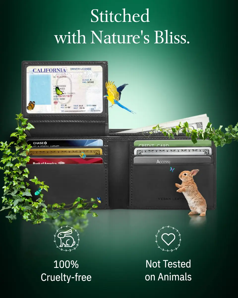 Access Denied Vegan Leather Bifold Wallets for Men | RFID & ID Window Slim Design - view 3