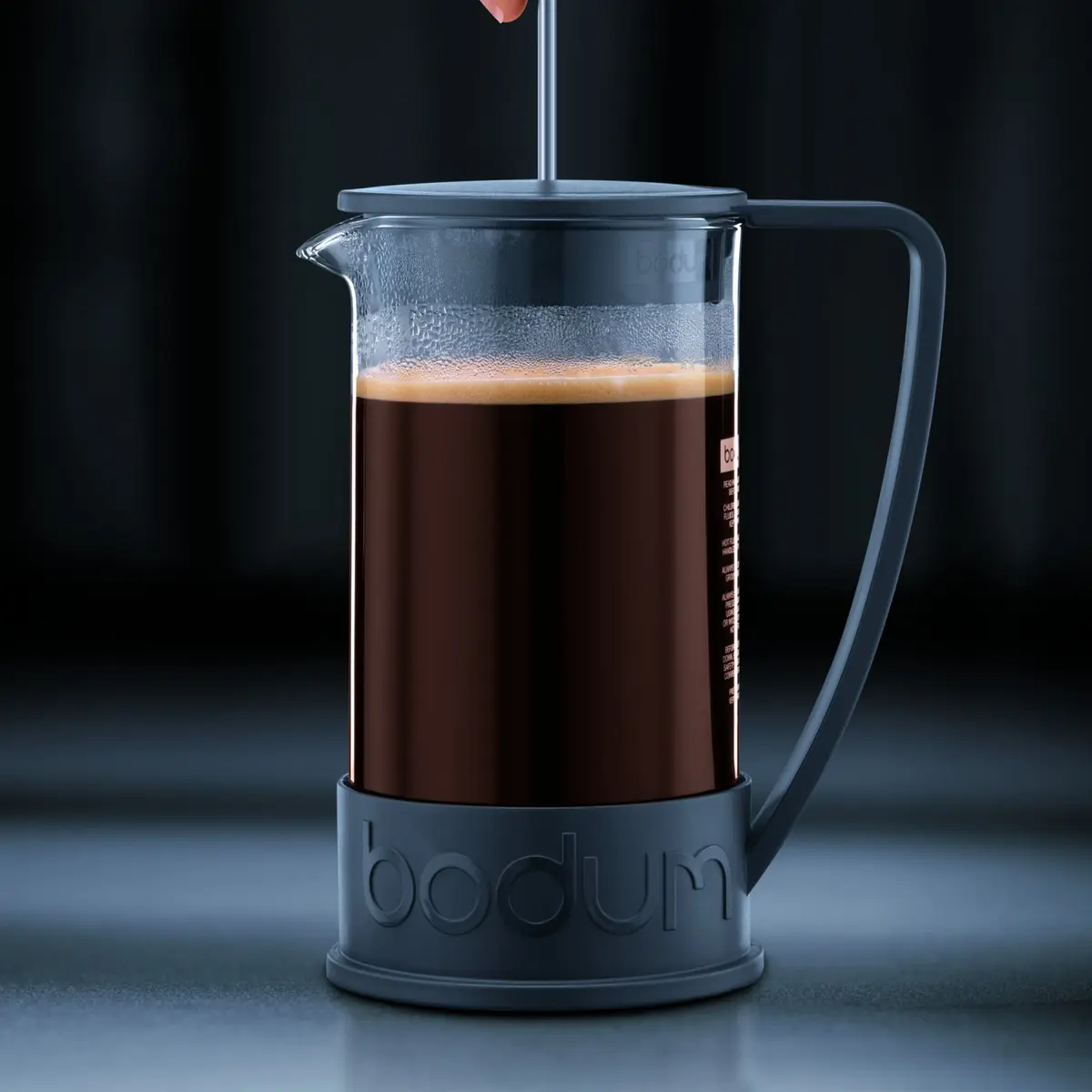 Bodum Brazil French Press Coffee Maker 1.5L (51oz) | Borosilicate Glass & Stainless Steel, Black - view 4