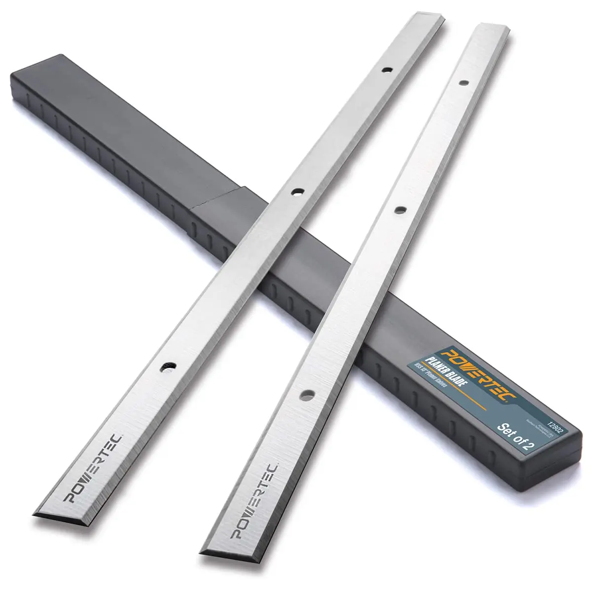 POWERTEC 13-1/8 Inch HSS Planer Blades (2-Pack, 333mm x 12mm x 1.5mm) | Premium Woodworking Replacement Knives - main product image