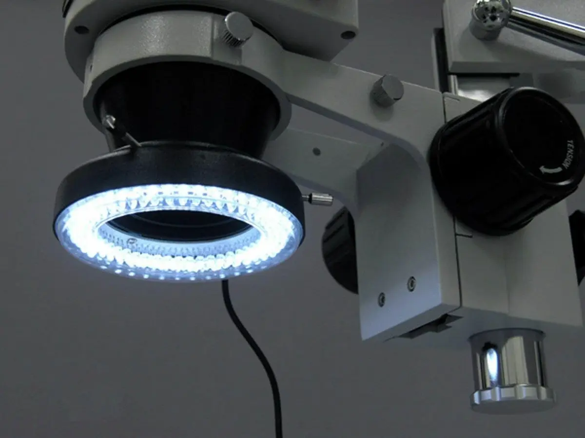 AmScope LED-144A 144-LED Microscope Ring Light with 4-Zone Control, 25mm (1") Inner Diameter | Cool Shadow-Free Illumination - view 3