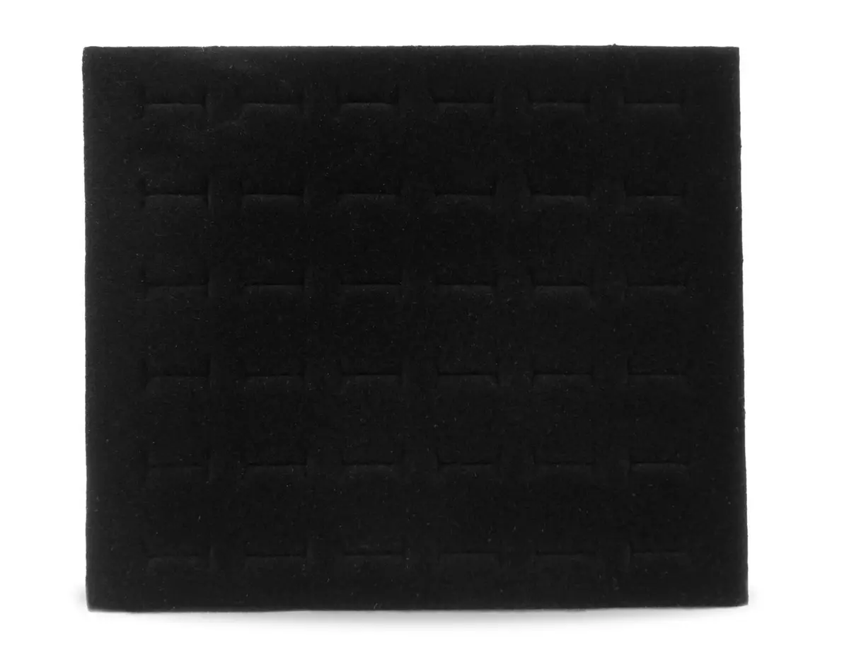 Jewelry Displays & Boxes Black Foam Ring Pad Insert 19.7cm (7.75") | Holds 36 Rings for Trays & Cases - main product image