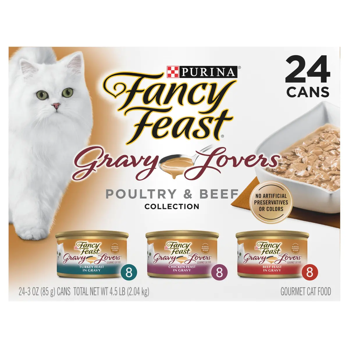 Fancy Feast Gravy Lovers Poultry & Beef Wet Cat Food 3oz | Gourmet Flavor Assortment, Complete & Balanced (70-120 chars) - main product image