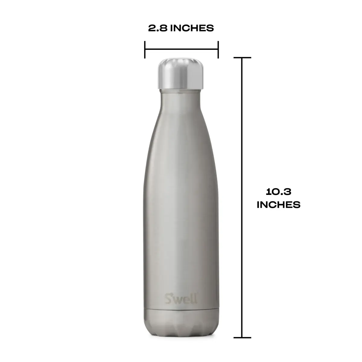 S'well Stainless Steel Water Bottle 500ml (17 Fl Oz) Silver Lining | Triple-Layered Vacuum-Insulated Container - view 4