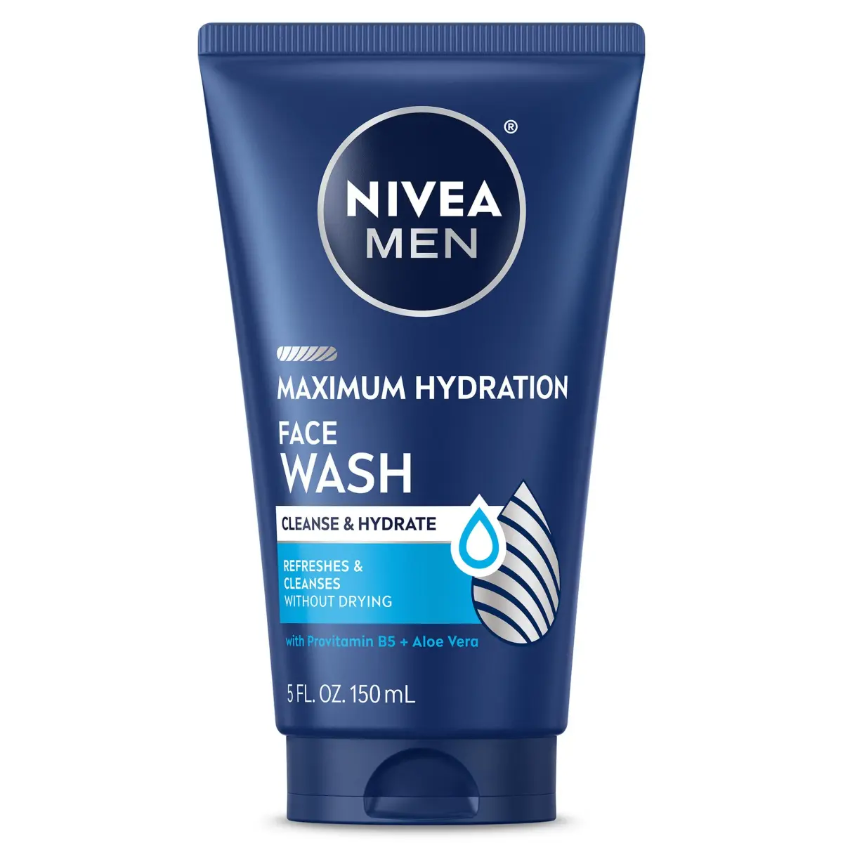 NIVEA MEN Maximum Hydration Face Wash 148ml (5 Fl Oz) | Gentle Cleansing for Dry Skin - main product image
