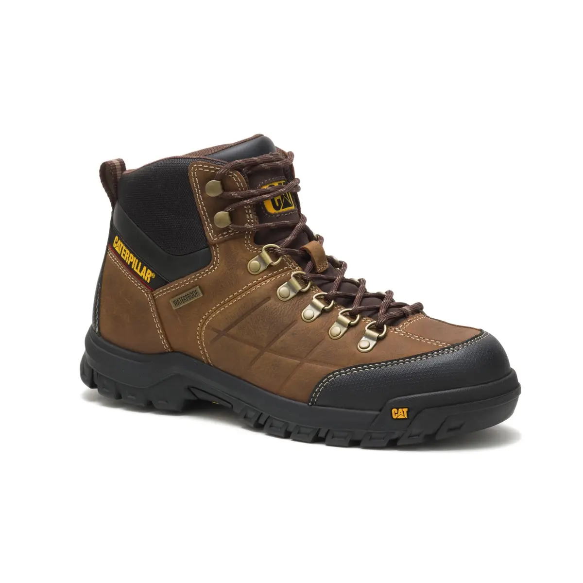 CAT Footwear Men's Threshold Waterproof Soft Toe Work Boot, Real Brown, 6.5 | Durable Water-Resistant Workwear - view 4