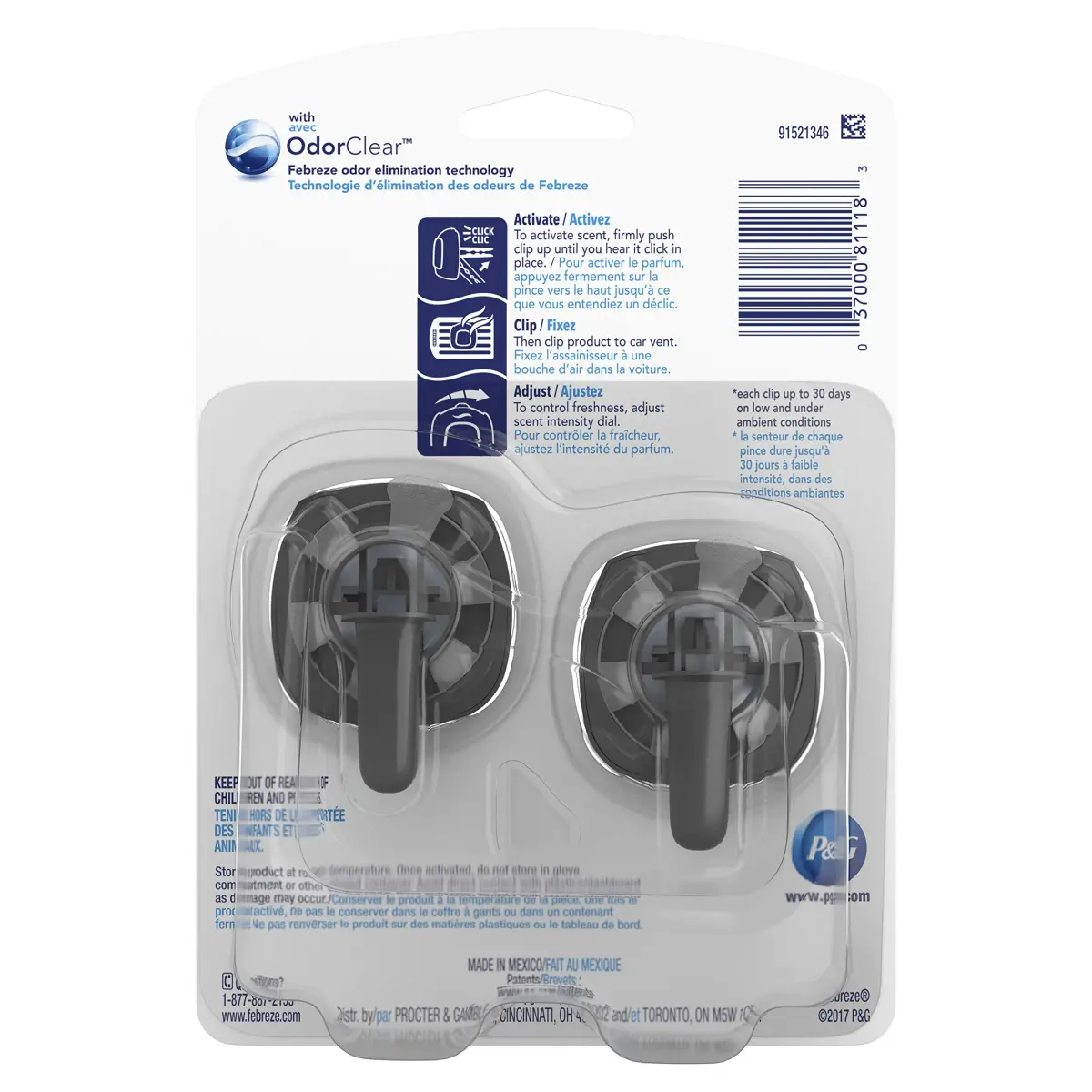 Febreze Car Air Fresheners Hawaiian Aloha Vent Clips 1.04 Fl Oz (8 Pack) | Eliminates Odors, Lasts 30 Days - view 2