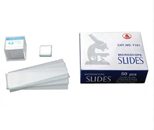 AmScope BS-50P-S100 50 Blank Microscope Slides & 100 Coverslips | Optical Glass, 1x3in, Ground Edges - view 2