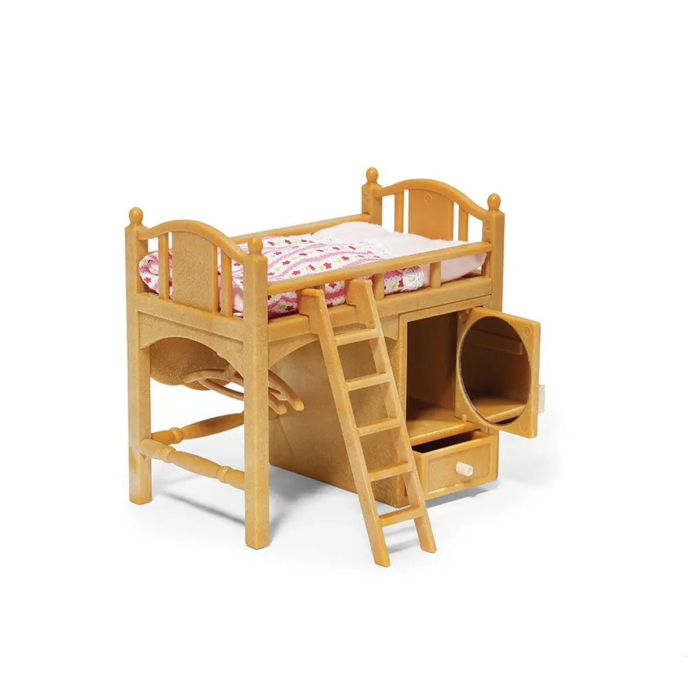 Calico Critters Loft Bed Set Dollhouse Furniture & Accessories | 1:24 Scale, Aqua - main product image