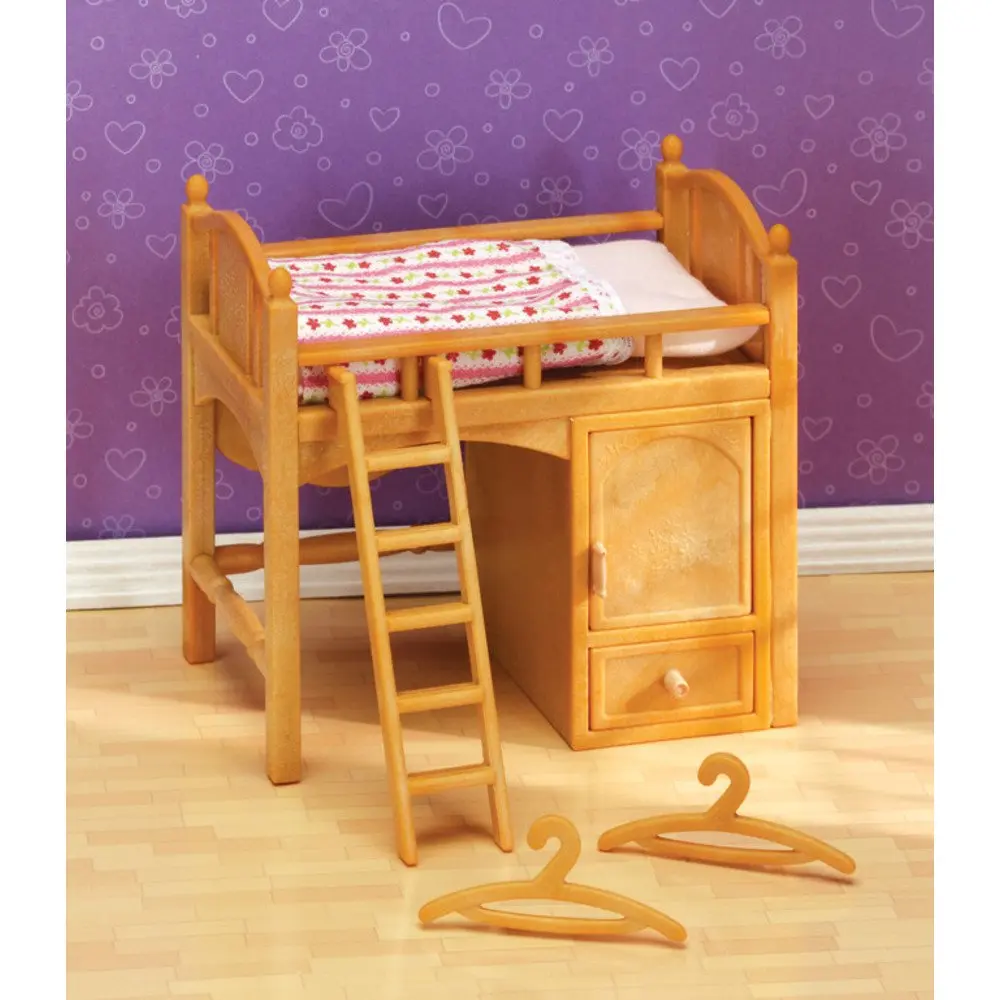 Calico Critters Loft Bed Set Dollhouse Furniture & Accessories | 1:24 Scale, Aqua - view 4