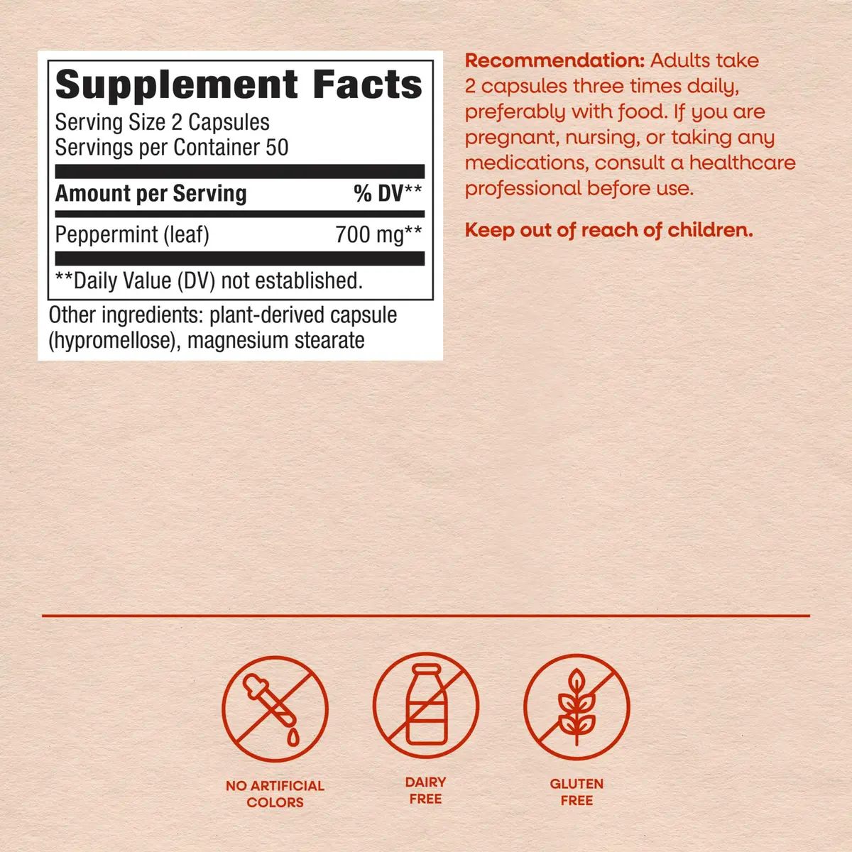 Nature's Way Peppermint Leaf Capsules, 700 mg | Traditional Digestive Support (110 chars) - view 6