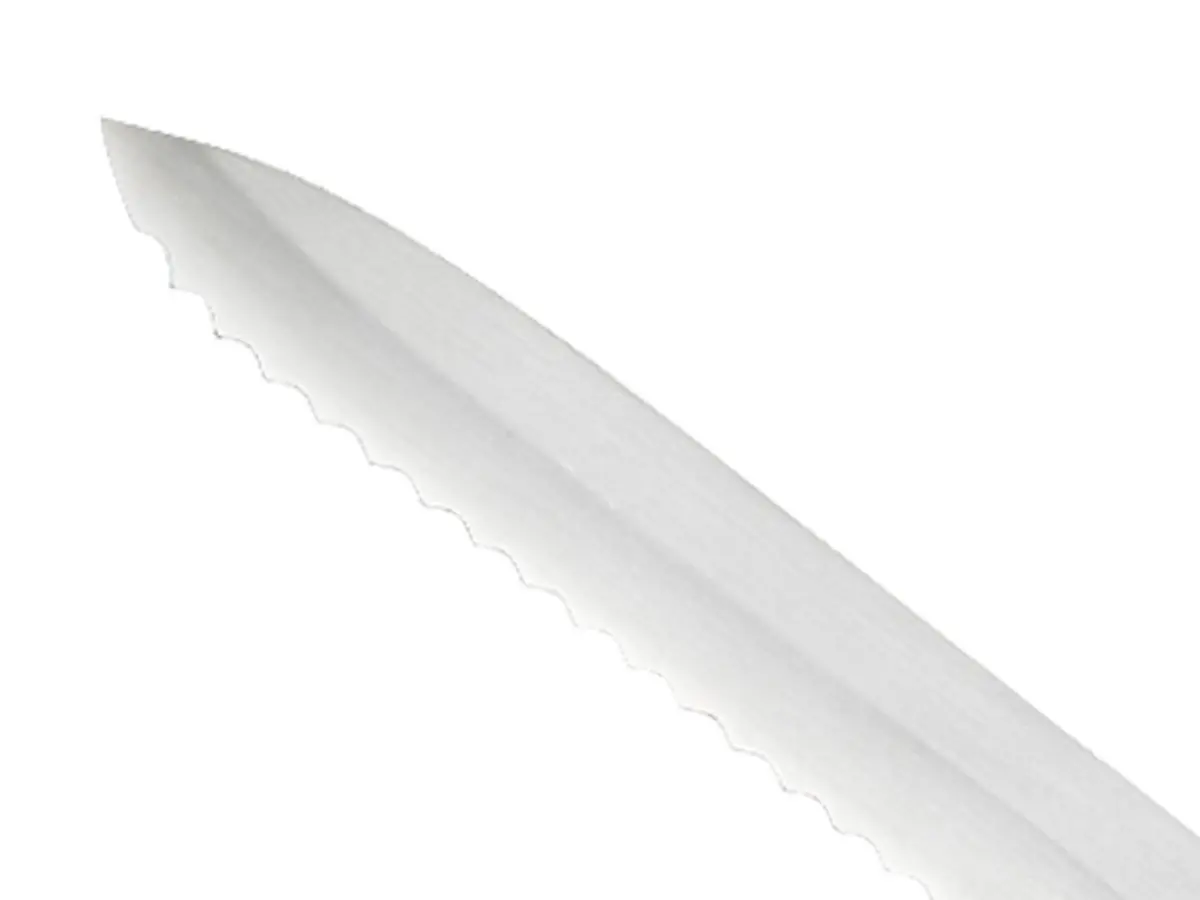 Mercer Culinary Ultimate White 8 Inch Wavy Edge Offset Utility Knife | High-Carbon Japanese Steel - view 3