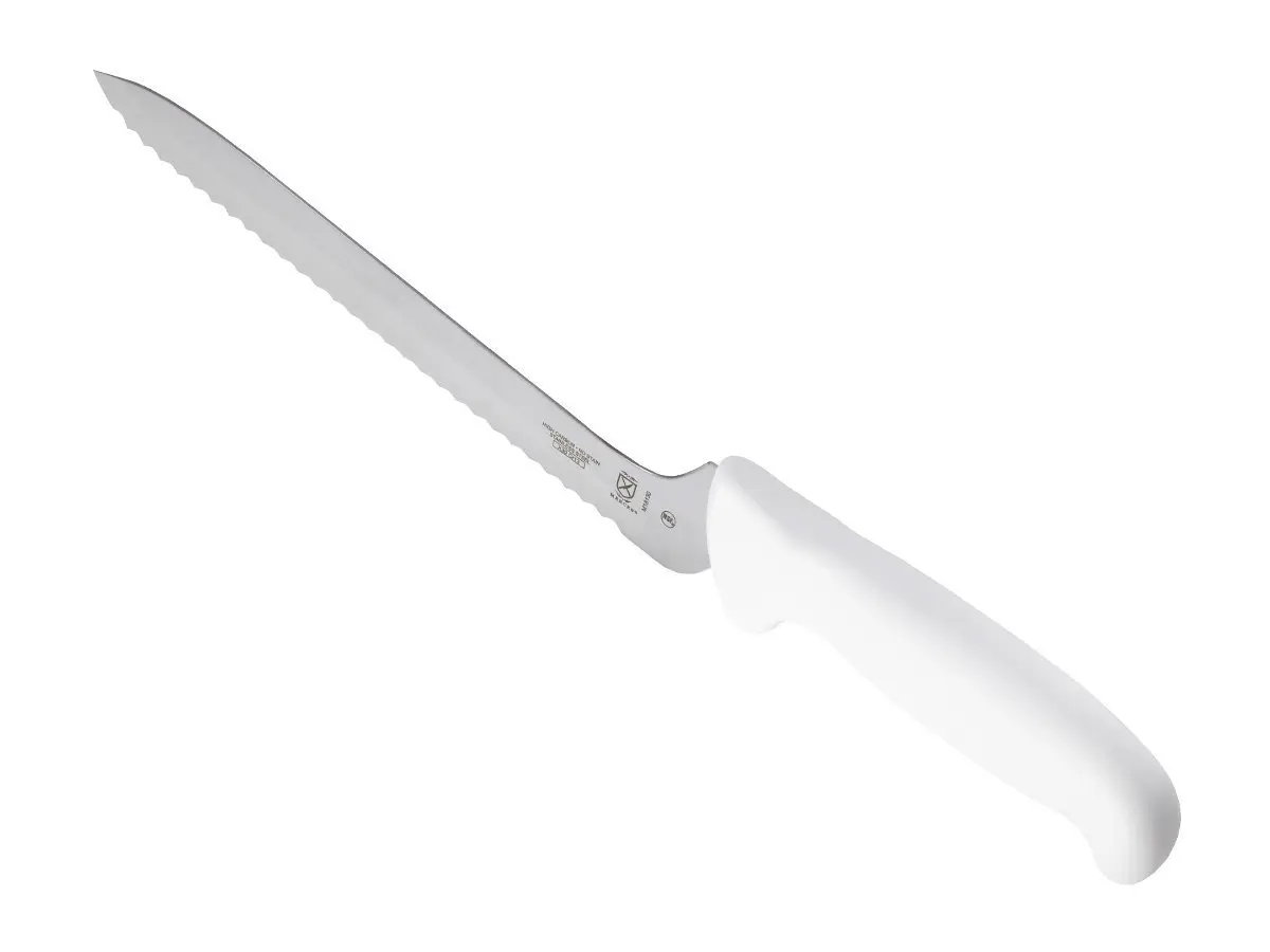 Mercer Culinary Ultimate White 8 Inch Wavy Edge Offset Utility Knife | High-Carbon Japanese Steel - view 4