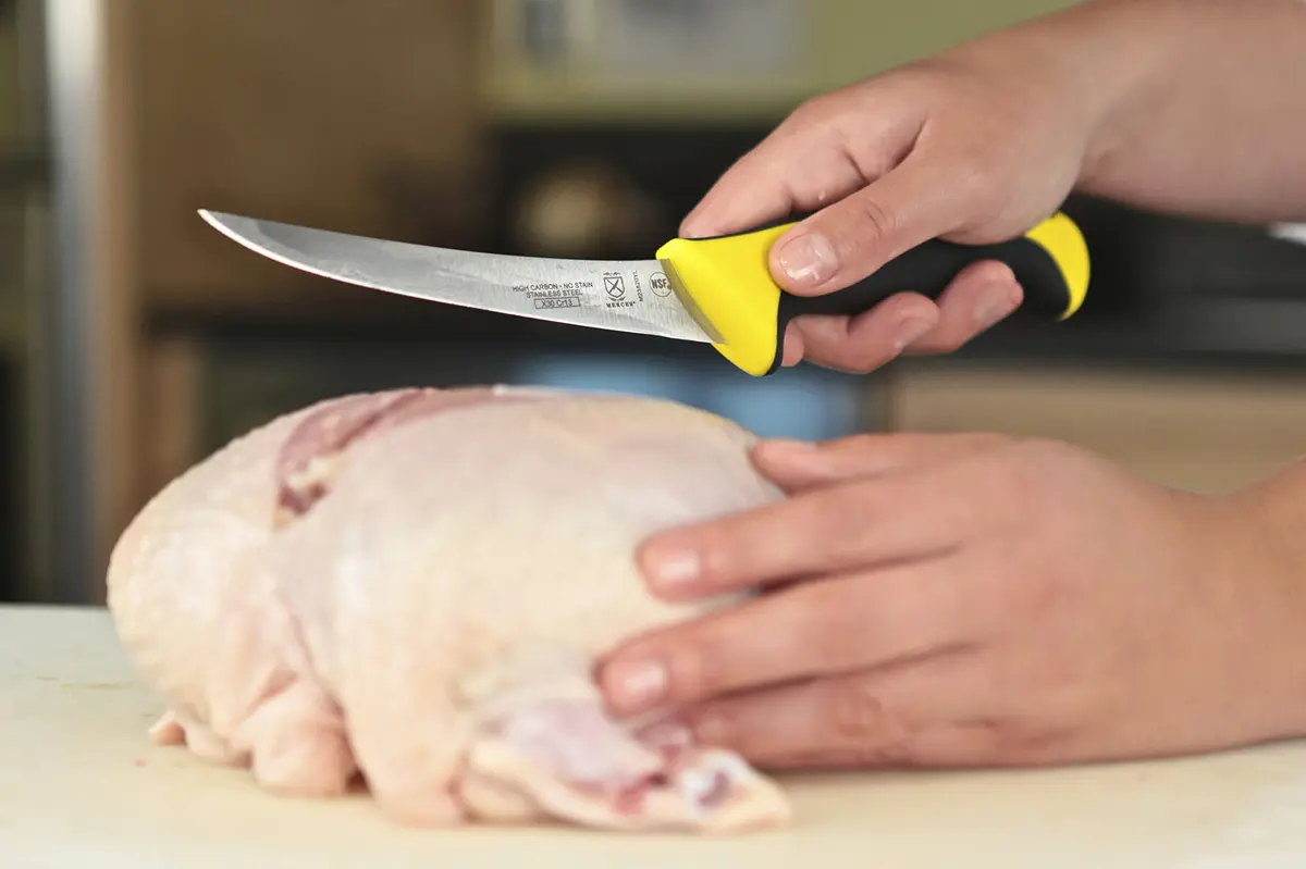 Mercer Culinary Millennia Colors Boning Knife, 6-Inch Curved, Yellow | High-Carbon Japanese Steel, Ergonomic Handle - view 2