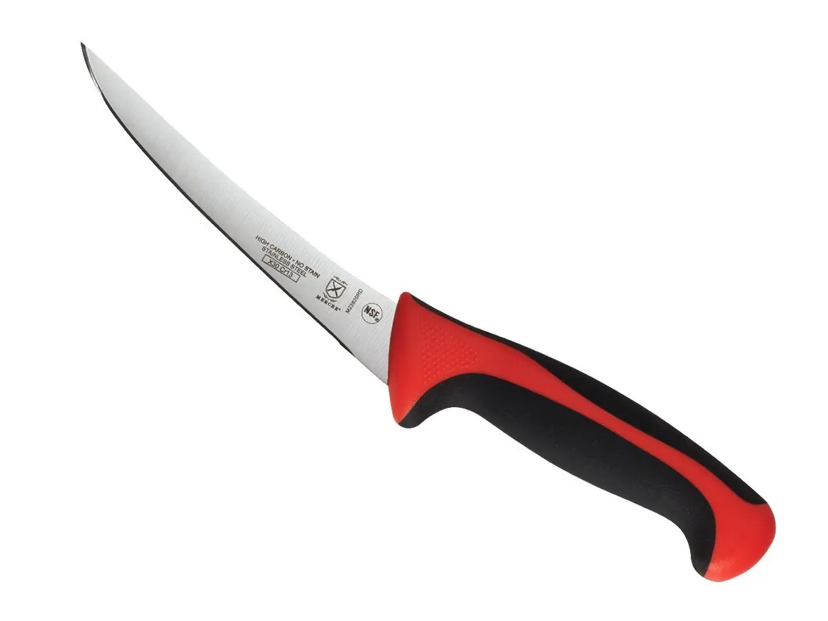 Mercer Culinary Millennia Color Handle Cutlery 6" Curved Boning Knife Red - main product image