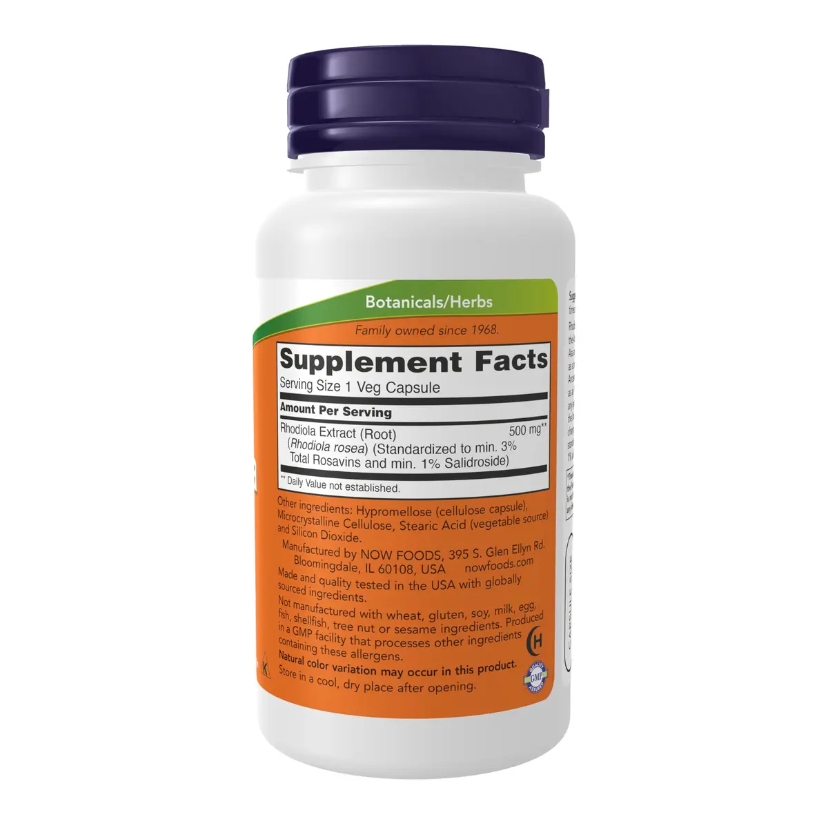 NOW Rhodiola 500 mg Adaptogenic Herb 60 Veg Caps | Supports Stress Adaptation & Energy - view 2