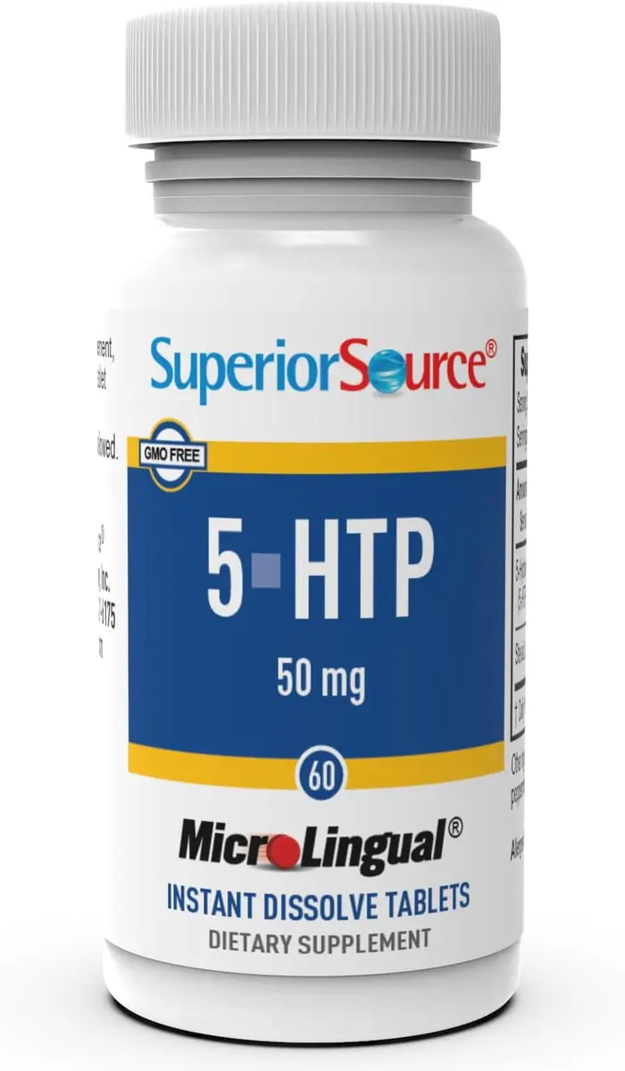Superior Source 5-HTP 50 mg | Sublingual Tablets for Sleep & Relaxation (60 Count) - main product image
