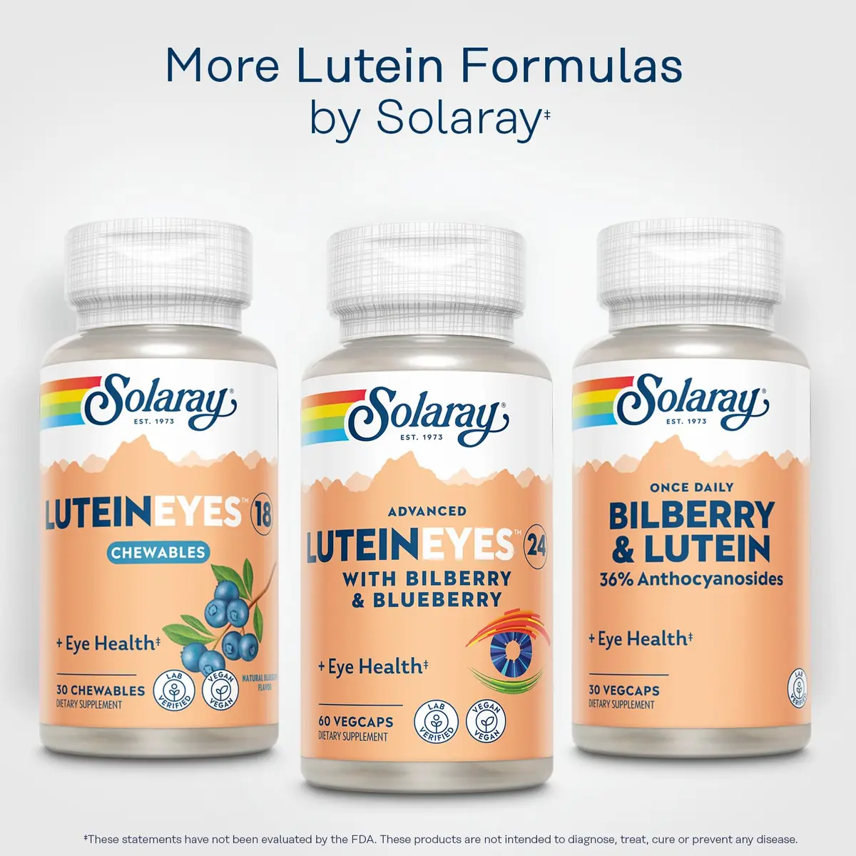 SOLARAY Advanced Lutein 24 mg with Zeaxanthin, Blueberry & Bilberry Extract | Vegan Eye Support Supplement, 60 VegCaps - view 6