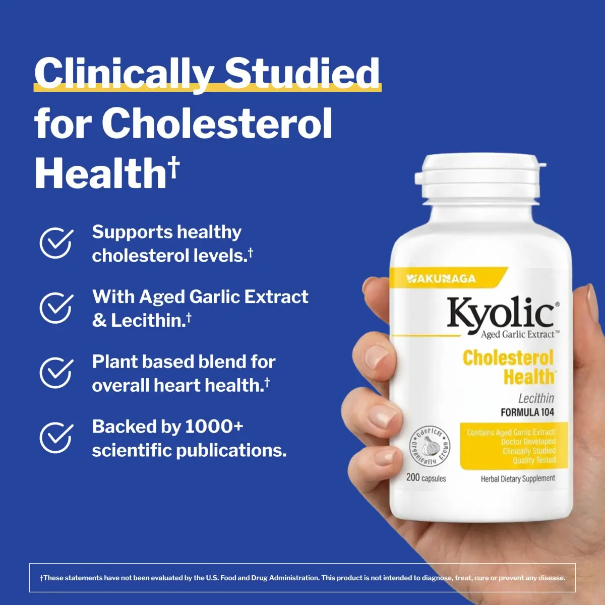 Kyolic Aged Garlic Extract Cholesterol Health Formula 104, 200 Capsules | Supports Healthy Cholesterol Levels & Cardiovascular Health - view 2