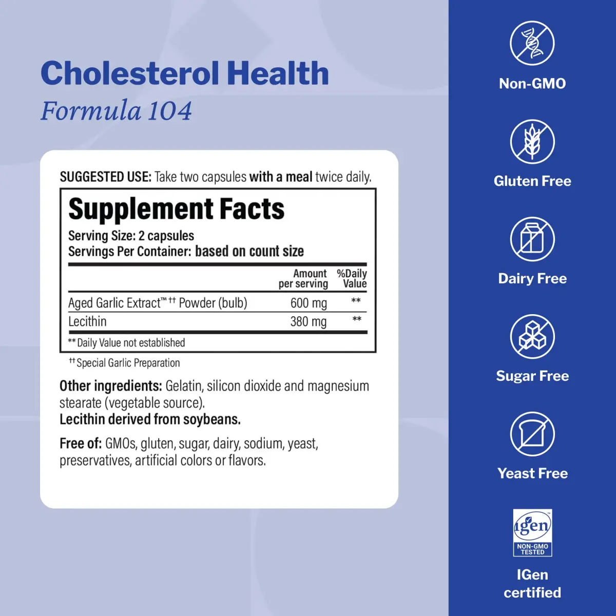 Kyolic Aged Garlic Extract Cholesterol Health Formula 104, 200 Capsules | Supports Healthy Cholesterol Levels & Cardiovascular Health - view 3