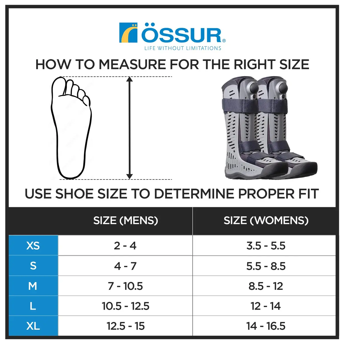 Ossur Rebound Air Walker Boot | Comfortable Walking Boot with Compression Straps & Air Pump Rocker Bottom (Large, High Top) - view 6