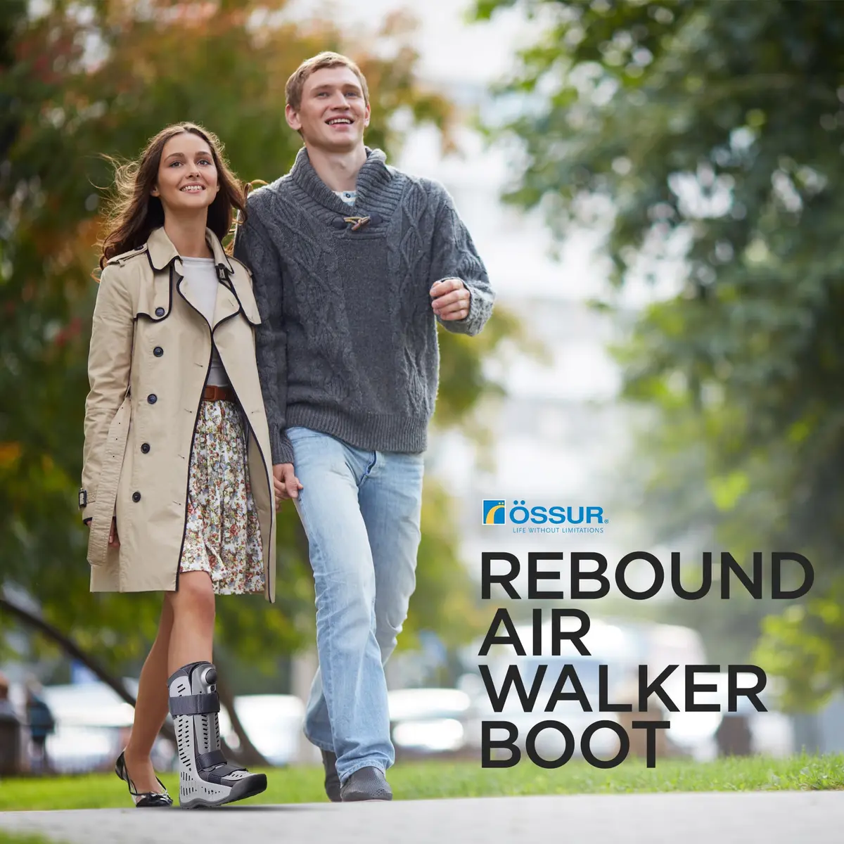 Ossur Rebound Air Walker Boot | Comfortable Walking Boot with Compression Straps & Air Pump Rocker Bottom (Large, High Top) - view 7