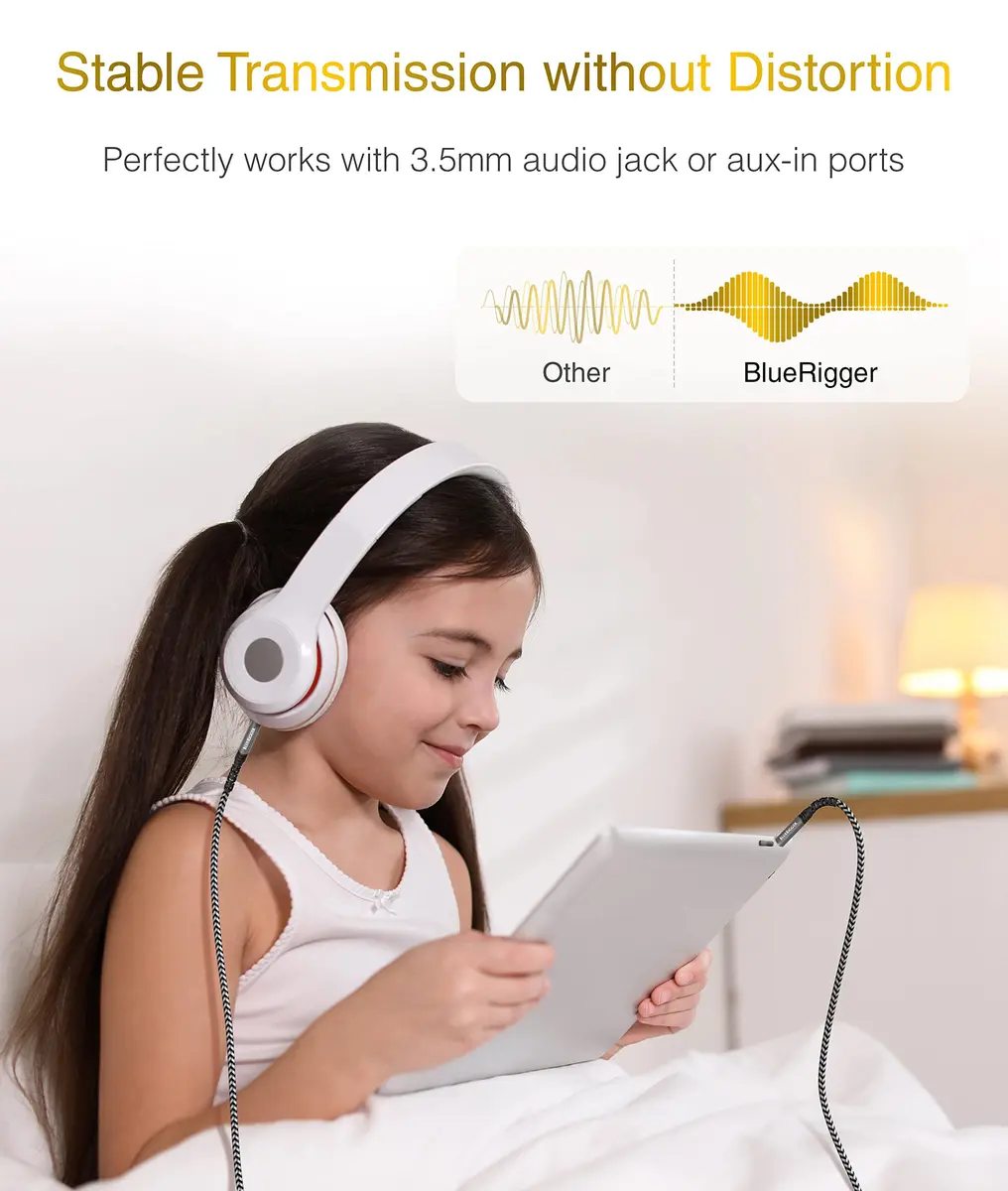 BlueRigger 3.5mm Stereo Audio Cable 15FT | Hi-Fi Sound, Gold Plated Jack, Auxiliary for Headphones & Car Stereo - view 8