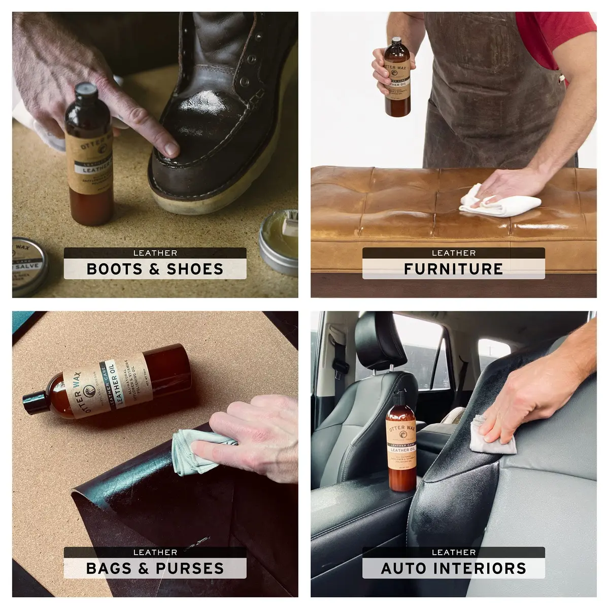 Otter Wax Leather Oil | 5 oz | Leather Cleaner & Conditioner | All-Natural Leather Care - view 3