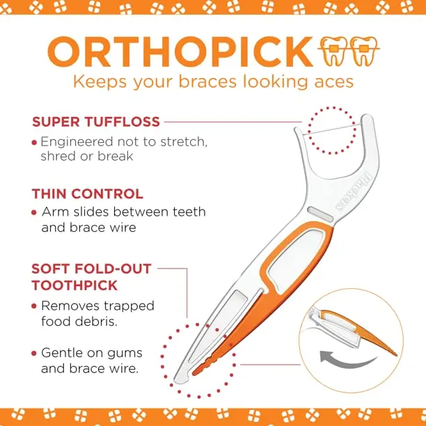 Plackers Orthopick Flosser for Braces 36 Count (Pack of 2) | Effective Plaque Removal for Braces - view 15