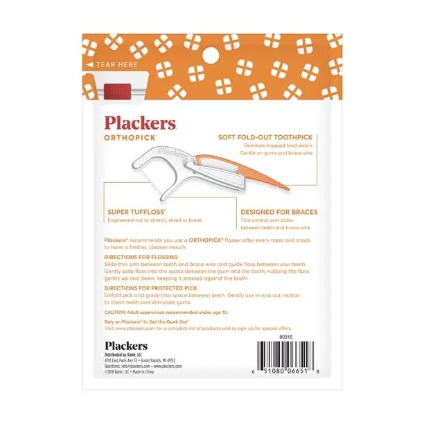 Plackers Orthopick Flosser for Braces 36 Count (Pack of 2) | Effective Plaque Removal for Braces - view 2