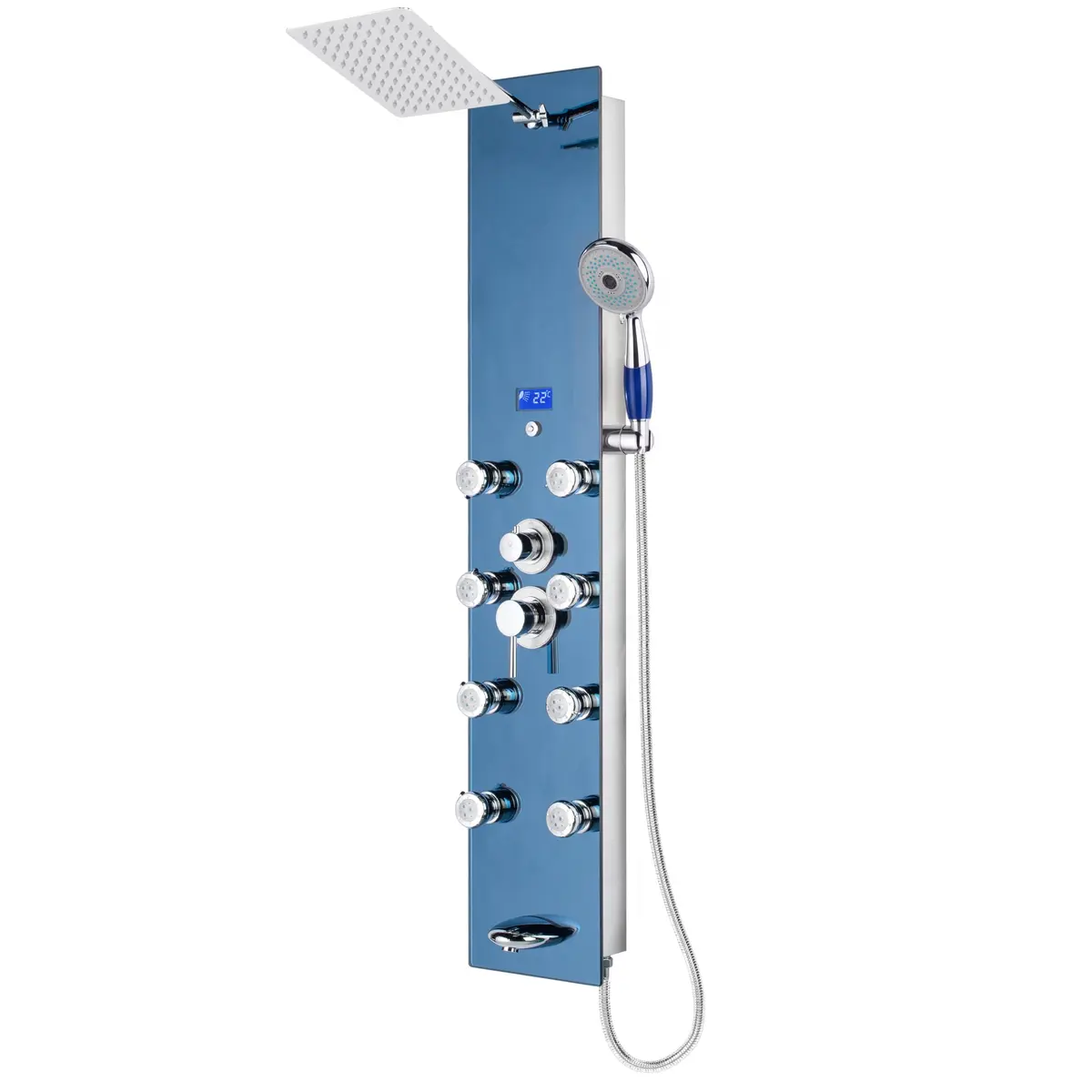 Blue Ocean 52" Stainless Steel Shower Panel Tower System Rainfall Jets LED Display | Luxury Bathroom Fixture - main product image