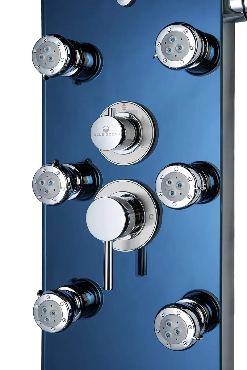Blue Ocean 52" Stainless Steel Shower Panel Tower System Rainfall Jets LED Display | Luxury Bathroom Fixture - view 4