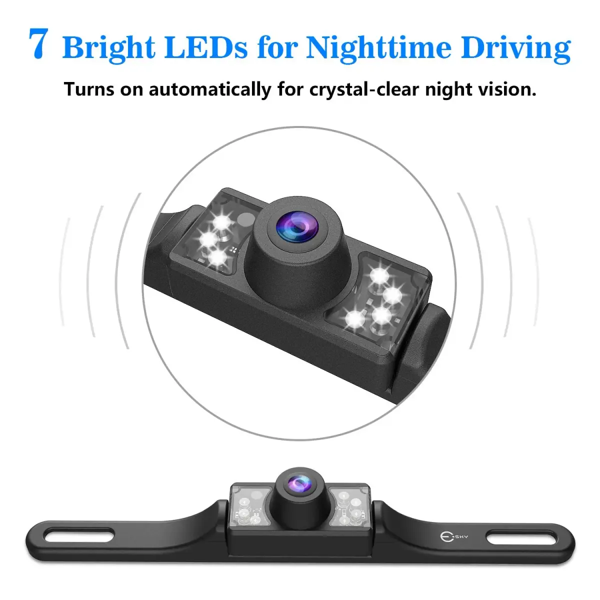 Esky Universal Vehicle Backup Camera with 7 LEDs & 170° View | 12V DC - view 2
