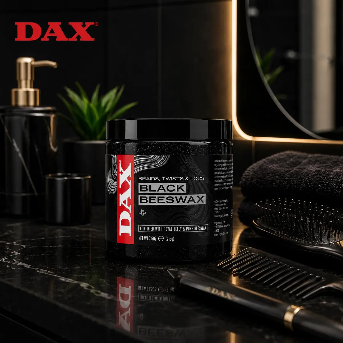 DAX Black Beeswax Hair Wax for Braids, Twists & Locs, 7.5 Oz | Nourishes & Defines Textured Hair - view 4