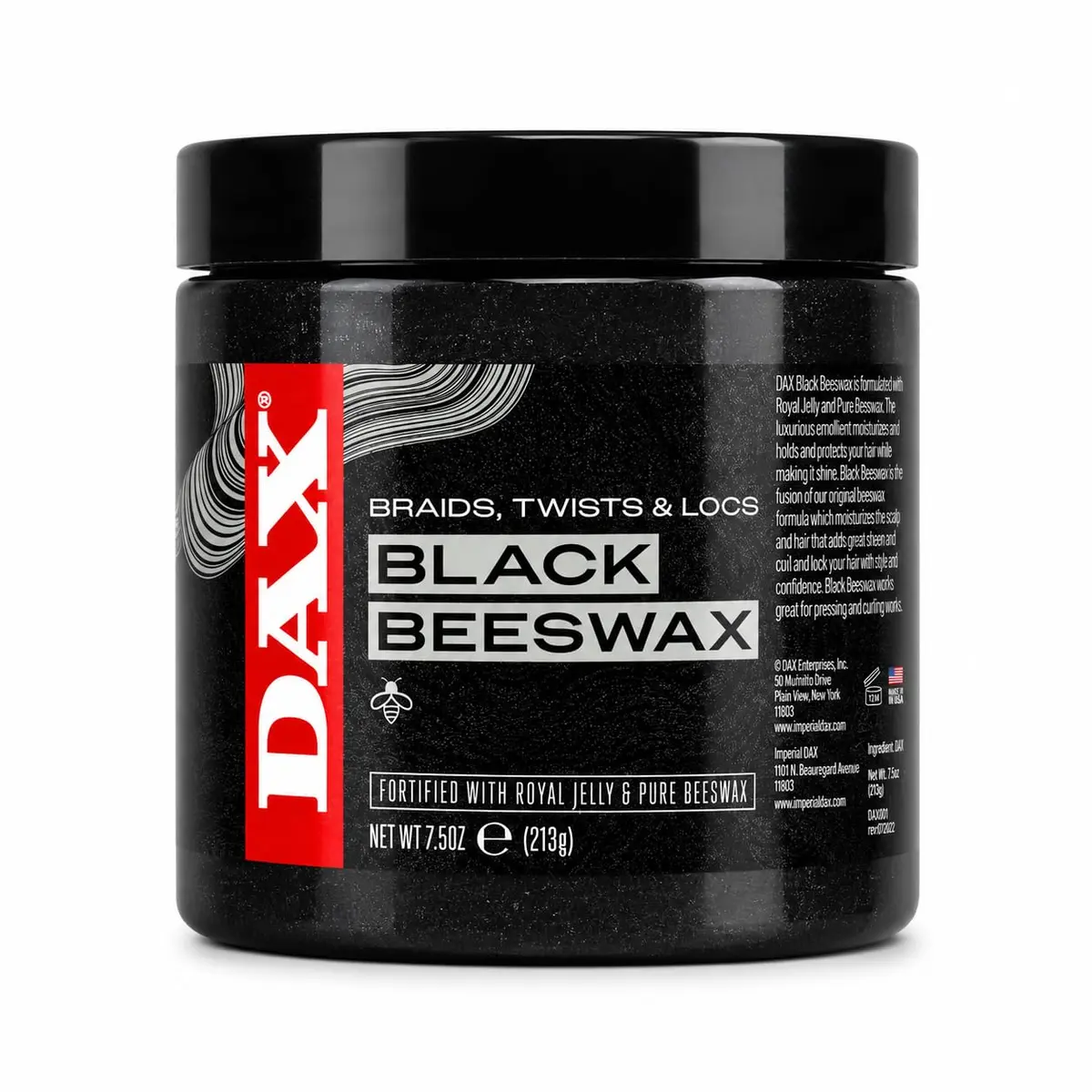DAX Black Beeswax Hair Wax for Braids, Twists & Locs, 7.5 Oz | Nourishes & Defines Textured Hair - main product image