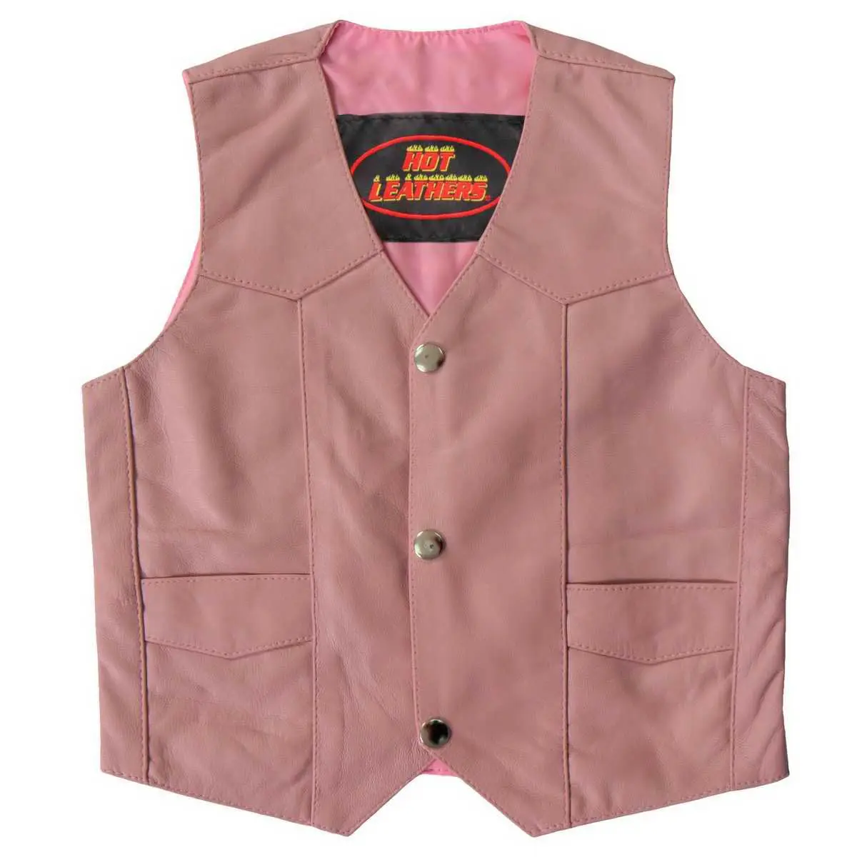 Hot Leathers Youth Classic Biker Vest (Black, X-Large) | Soft Leather, Lead Compliant, Unisex - main product image