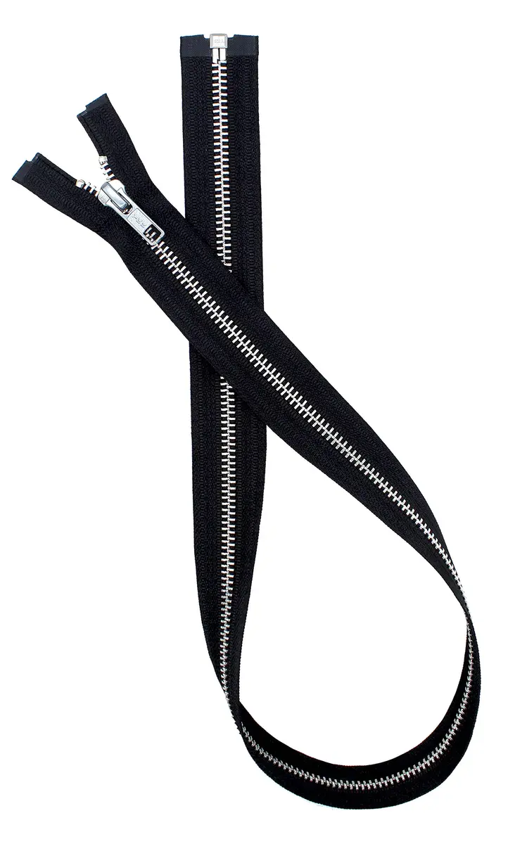 Zipperstop 30" Aluminum Jacket Zipper ~ YKK #5 ~ Separating ~ Black | Medium Weight - main product image