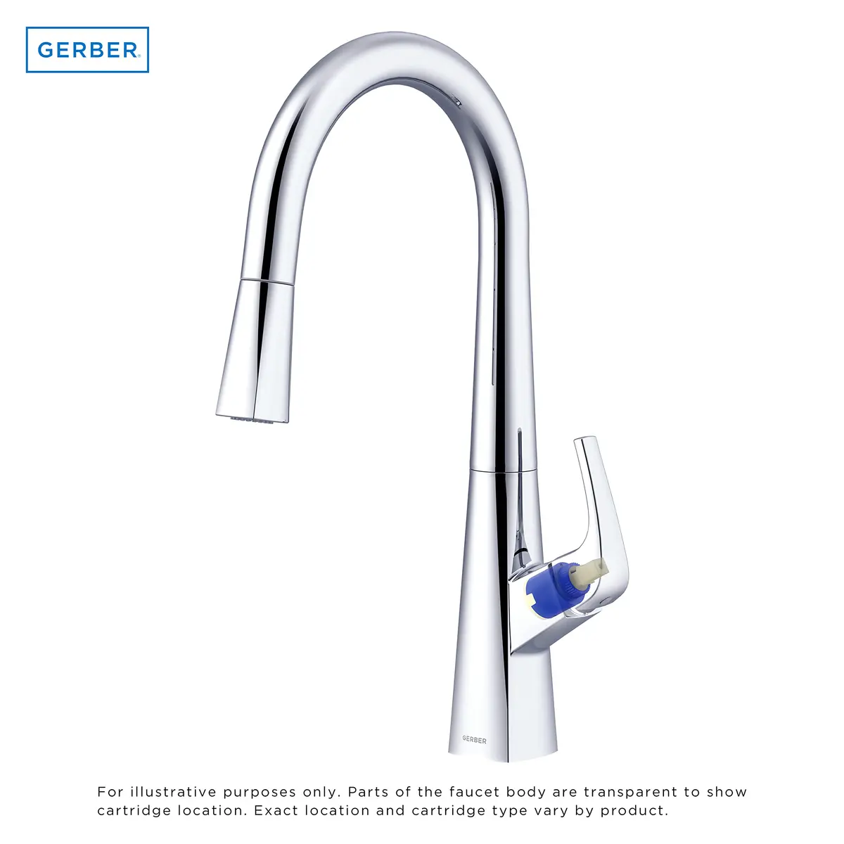 Gerber Ceramic Disc Cartridge for Single Handle Faucet | Durable Brass, Easy Install, Brushed Nickel Finish - view 2