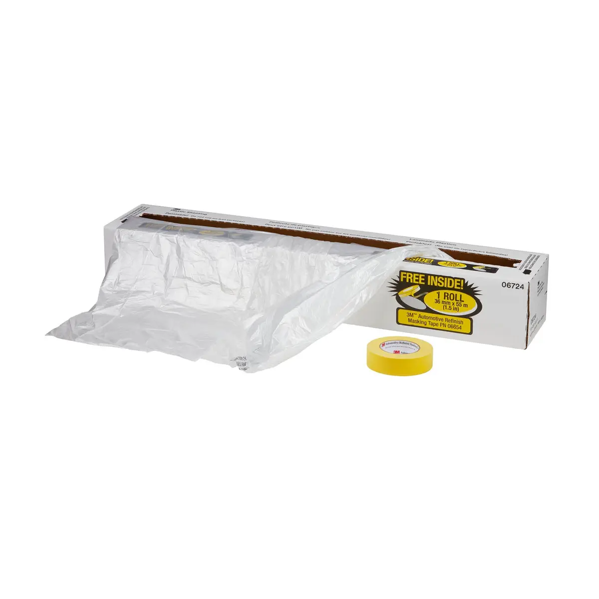 3M Plastic Sheeting 16 ft x 400 ft | Industrial Masking & Painting Surface Cover - main product image