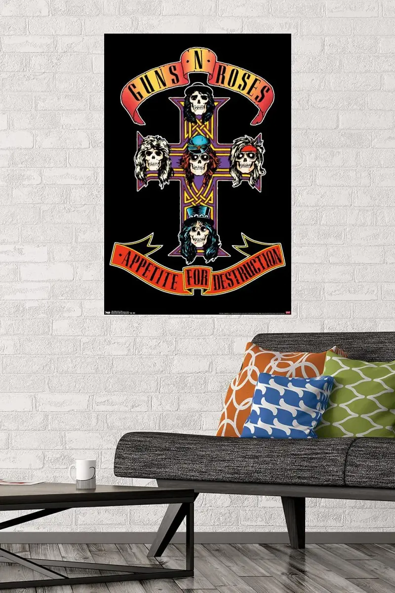 Trends International Guns N' Roses - Cross Wall Poster 56.8cm x 56.8cm (22.375" x 34") | Officially Licensed Rock Band Art - view 2