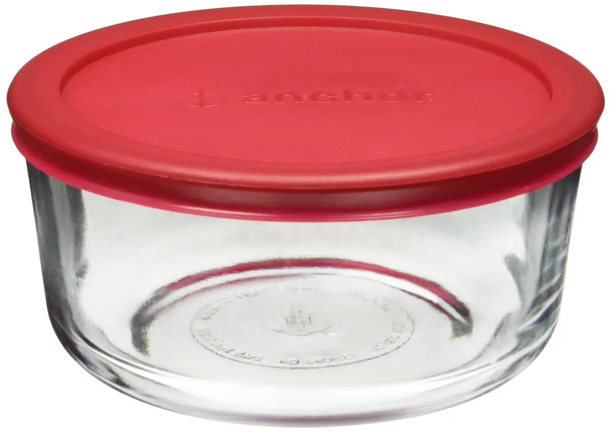Anchor Hocking Classic Glass Food Storage Container with Red Lid, 4 Cup (946ml / 4 Cups) | Airtight & Leak-Proof for Indian Kitchens - main product image